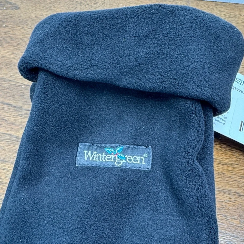 NWT Wintergreen Northern Wear Thick Fleece Roll Cuff Mittens, Black, Unisex sz M